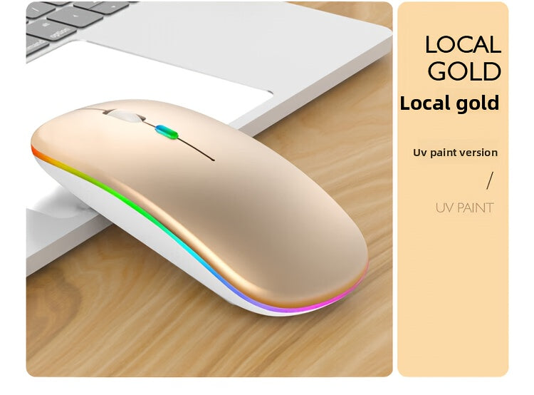 Wireless Wireless Dual-Mode Illuminated + Type-C Charging 2.4G Mouse, Rechargeable Silent Laptop & Desktop All-in-One Smart TV Tablet Compatible for MacBook, Adaptable To Multiple Scenarios Including Work And Gaming