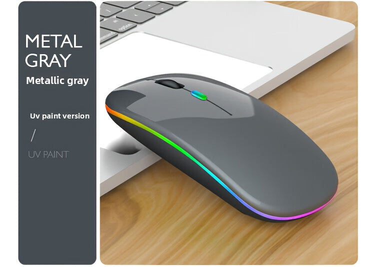 Wireless Wireless Dual-Mode Illuminated + Type-C Charging 2.4G Mouse, Rechargeable Silent Laptop & Desktop All-in-One Smart TV Tablet Compatible for MacBook, Adaptable To Multiple Scenarios Including Work And Gaming