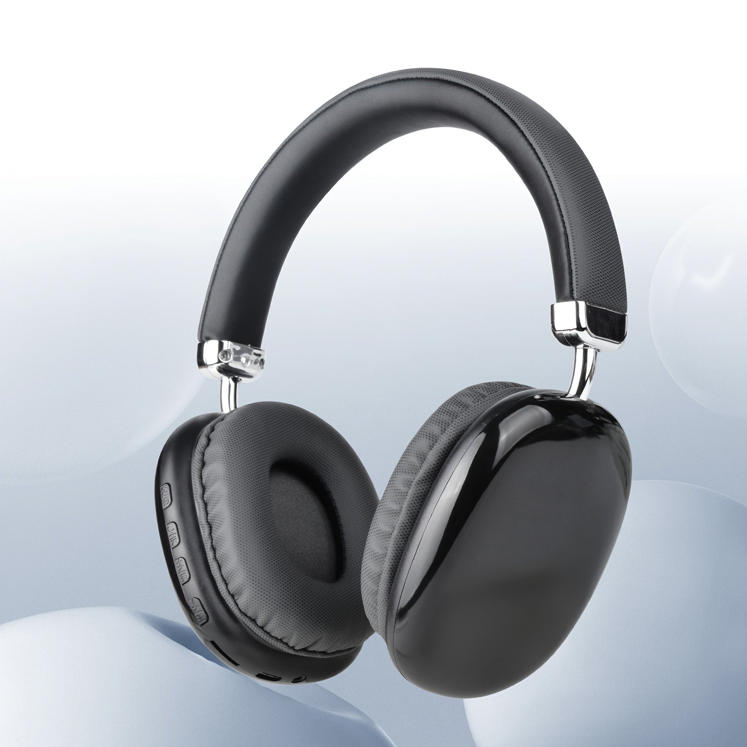 Stylish Black and Silvery Over-Ear Wireless Headphones, Metallic Finish, Comfortable Ear Cushions, Foldable & Portable, Wireless 5.3, Long Battery Life Stereo Sound, Deep Bass, Dual Mode for Music & Gaming, Perfect for Sports