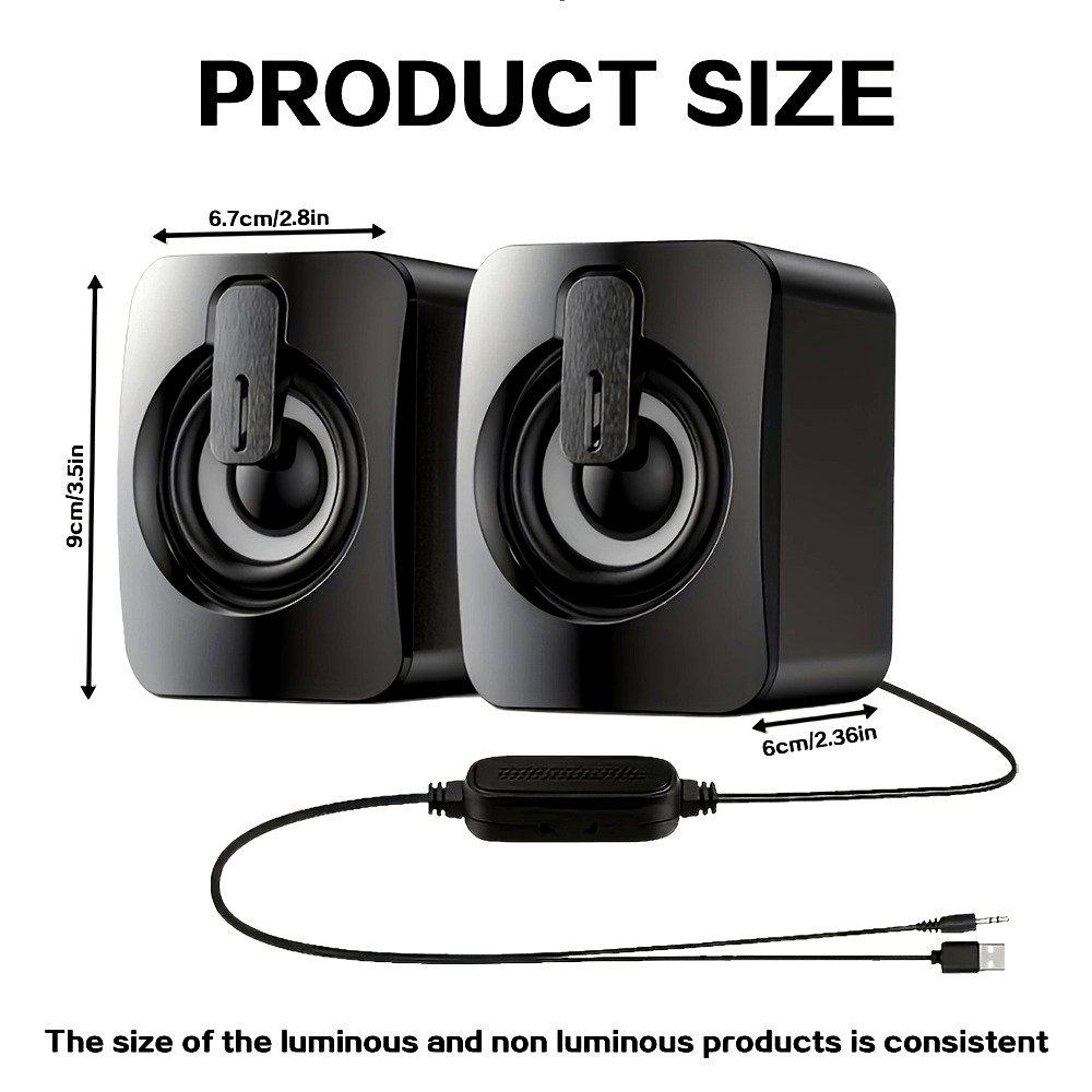 Computer Speakers PC Sound Box HIFI Stereo Microphone USB Wired Caixa De Som With LED Light For Desktop Computer