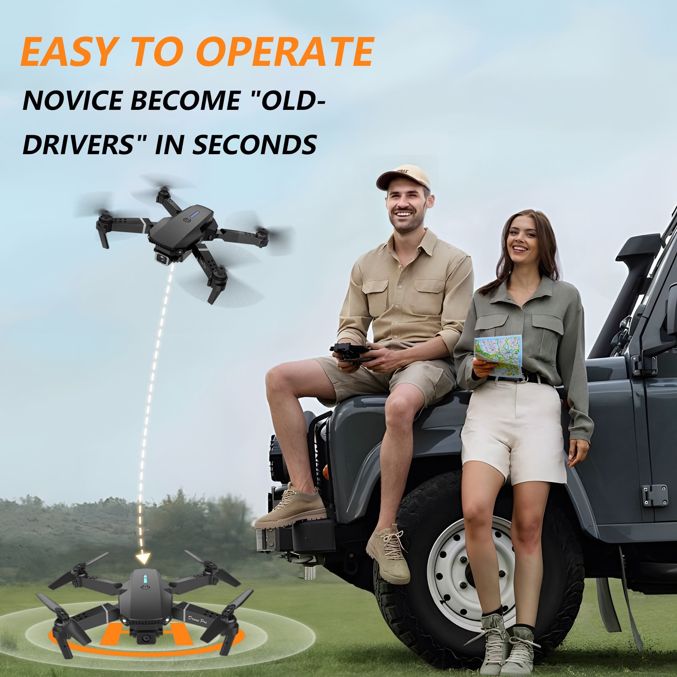 E88 Dual Camera Drone with Wi-Fi and Remote Control, Black and White, Four-Axis Aerial Photography Toy for Beginners - Ideal Gift for Halloween, Christmas, New Year, Best for Christmas, Perfect for Thanksgiving, Best Drone