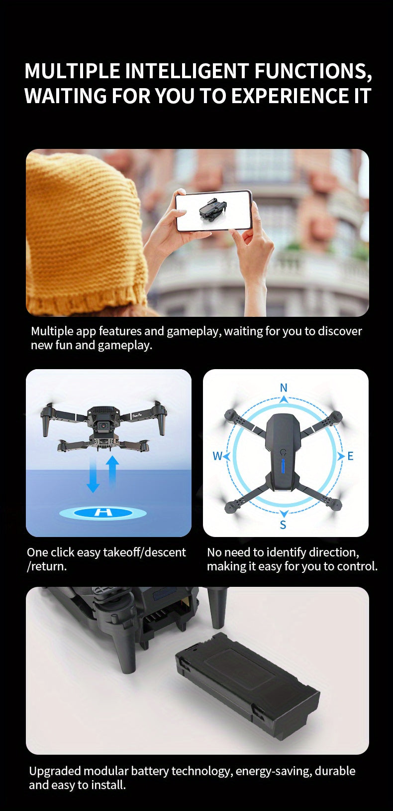 2025 Best-Selling Smart Screen Drone | High-Definition Remote Controller | Ultra HD Dual Cameras + WiFi Real-Time Transmission | One-Tap Intelligent Takeoff/Auto Return | Brushless Motor & Optical Flow Positioning | Professio