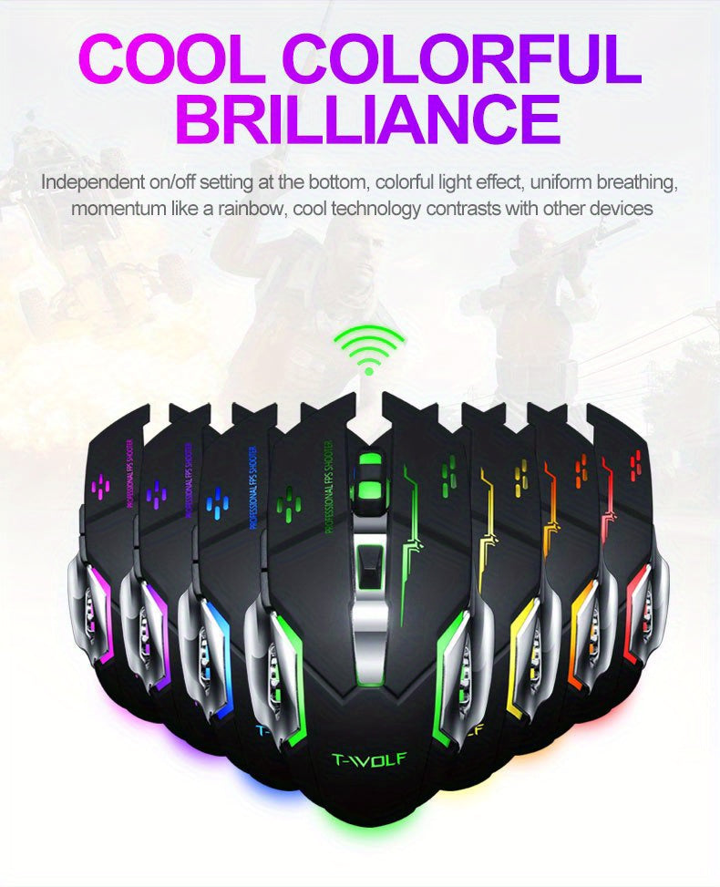 Q13 Wireless Mouse, Wireless Mouse, Rechargeable LED Silent Ultra-Thin Laptop Mouse, Stable And Smooth, Low Latency, with USB Receiver, Suitable Laptops// Computers, Gaming, Office And Entertainment, Mouse Wireless for Gaming