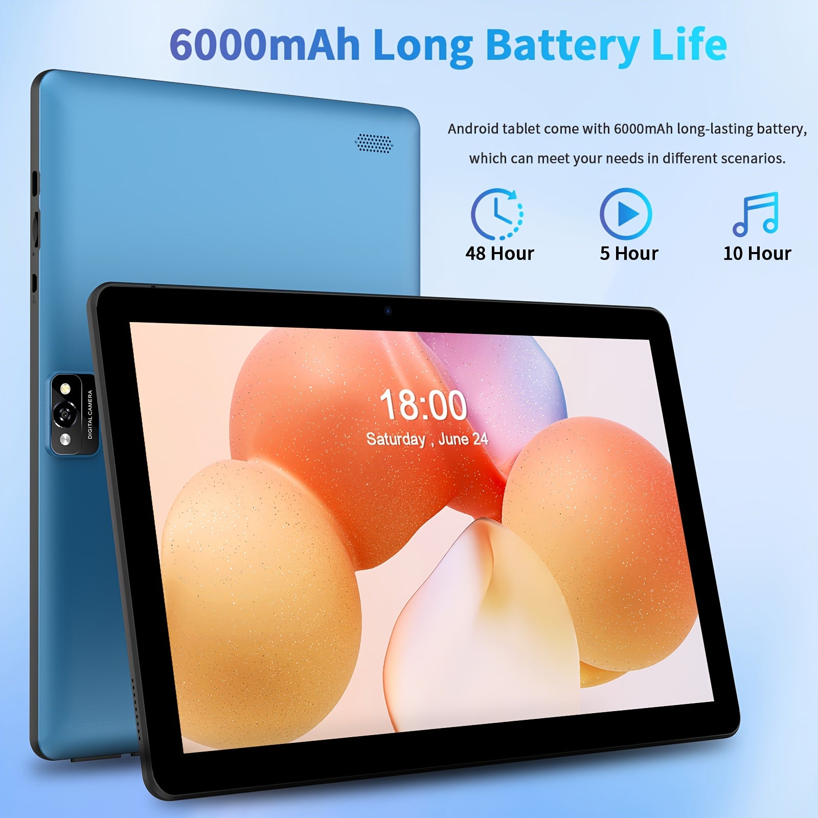 ROENLLCE 10.1" Tablet with Android 13 OS, Keyboard, Mouse, Case, Stylus, 7GB RAM + 64GB ROM, Dual 2MP Front & 8MP Rear Cameras, 1280x800 IPS HD Display, 2-in-1 Laptop Mode, Tablet, Pad