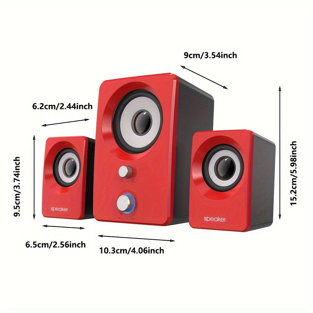 Versatile 2.1 Stereo Speakers with USB Power - Wireless & Wired Connectivity, Ideal for Laptops & PCs - Perfect for Music, Movies, Gaming | Black