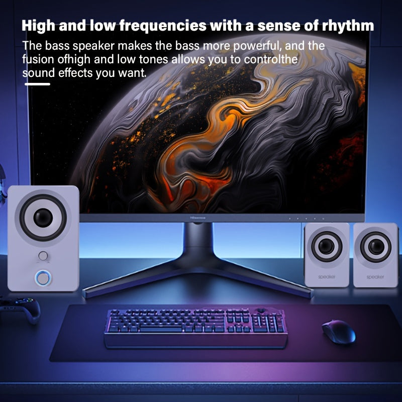Versatile 2.1 Stereo Speakers with USB Power - Wireless & Wired Connectivity, Ideal for Laptops & PCs - Perfect for Music, Movies, Gaming | Black