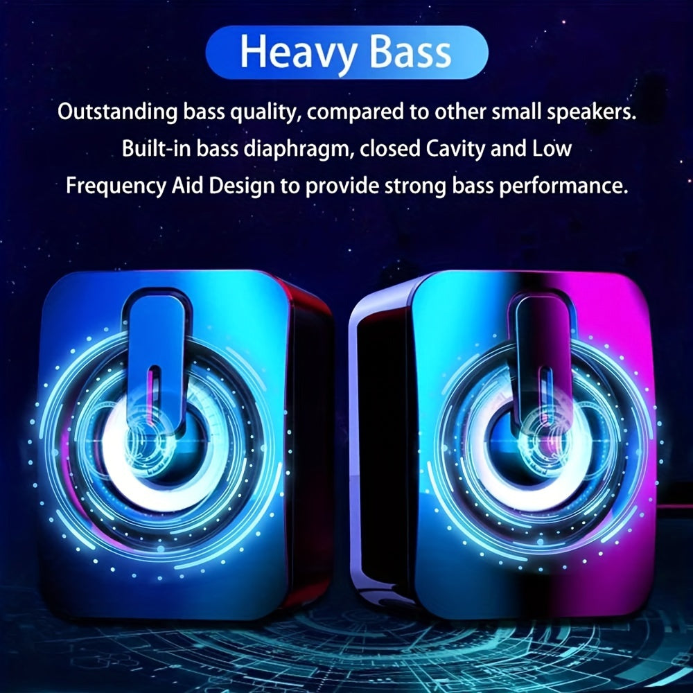 Computer Speakers PC Sound Box HIFI Stereo Microphone USB Wired Caixa De Som With LED Light For Desktop Computer