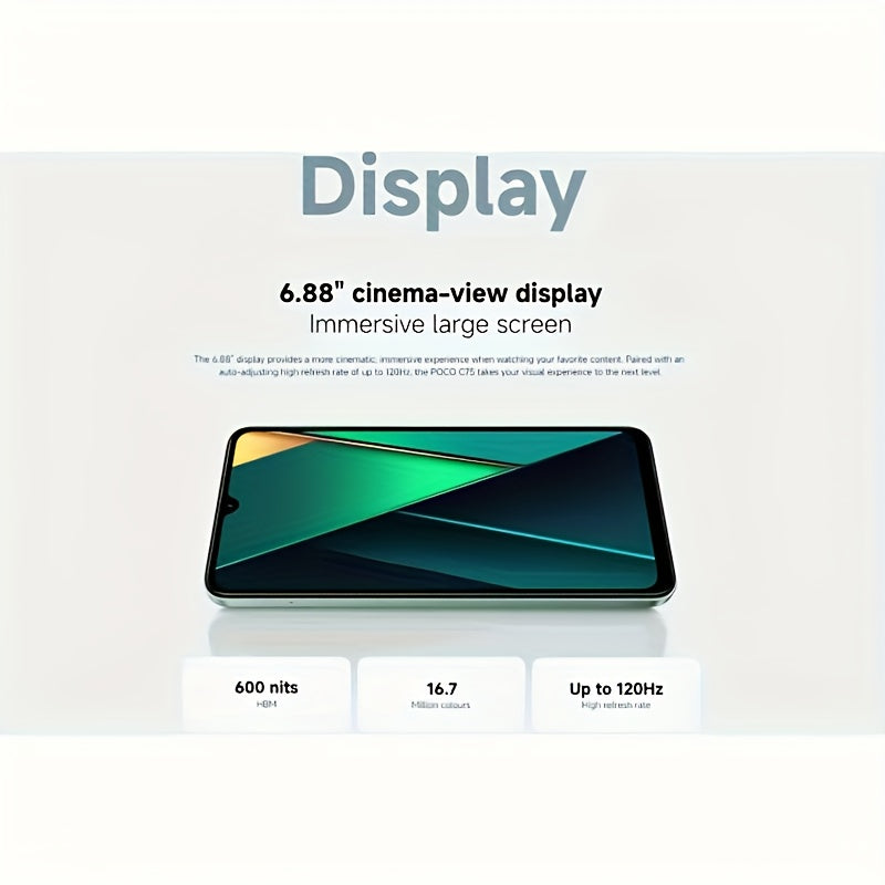 Xiaomi Redmi 14C 120Hz High-Refresh Rate Display, 13MP HD Main Camera, Large Battery, 6.88-Inch Eye-Protecting LCD Screen, Side Fingerprint Unlock, GPS Support, No NFC Function