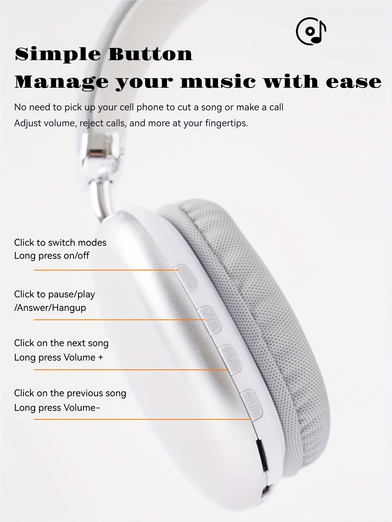 Stylish Black and Silvery Over-Ear Wireless Headphones, Metallic Finish, Comfortable Ear Cushions, Foldable & Portable, Wireless 5.3, Long Battery Life Stereo Sound, Deep Bass, Dual Mode for Music & Gaming, Perfect for Sports