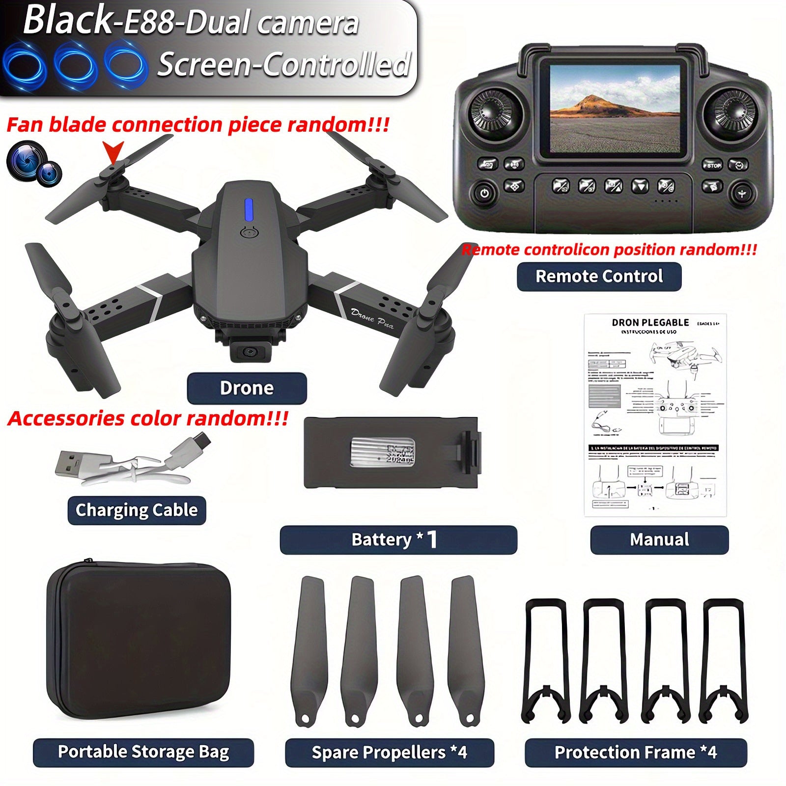 2025 Best-Selling Smart Screen Drone | High-Definition Remote Controller | Ultra HD Dual Cameras + WiFi Real-Time Transmission | One-Tap Intelligent Takeoff/Auto Return | Brushless Motor & Optical Flow Positioning | Professio