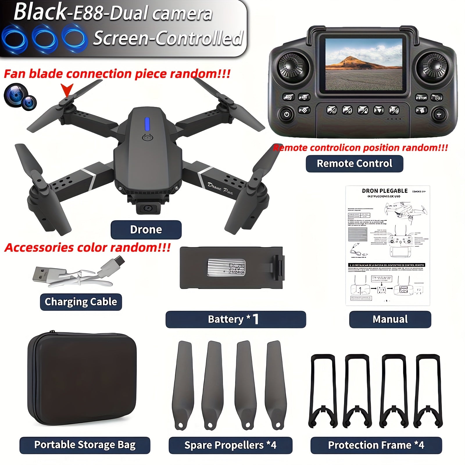 2025 Best-Selling Smart Screen Drone | High-Definition Remote Controller | Ultra HD Dual Cameras + WiFi Real-Time Transmission | One-Tap Intelligent Takeoff/Auto Return | Brushless Motor & Optical Flow Positioning | Professio