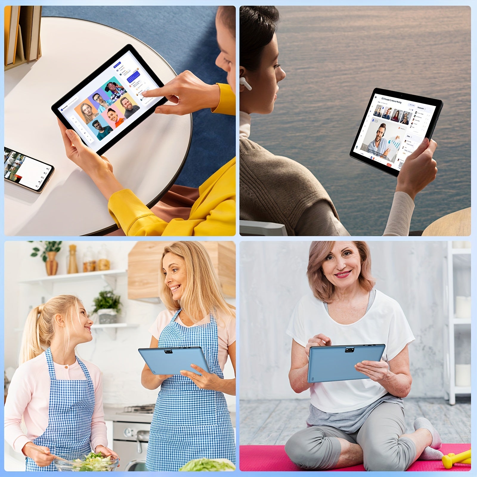 Android 2-in-10.1-inch, Equipped with The Latest Android 15 System, 64GB Storage Space, Supports 1TB Expandable Storage, 16GB RAM, 4GB + 12GB Expandable Memory, Comes with Keyboard Cover, Mouse, Stylus, Battery, Dual Front An
