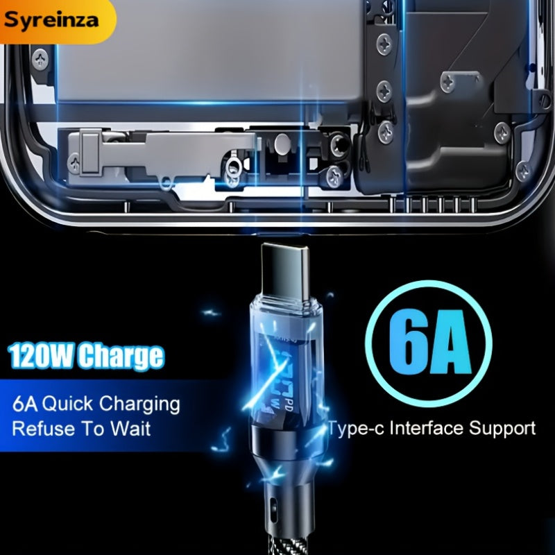 Smart LCD Battery Display Cable - Durable and Flexible, Suitable for Multi-Device Fast Charging, Tablet Charging Accessories, Compact Design, Reinforced Interface, Office Staff & Tech Enthusiasts, Usb C To Lightning Adapter,