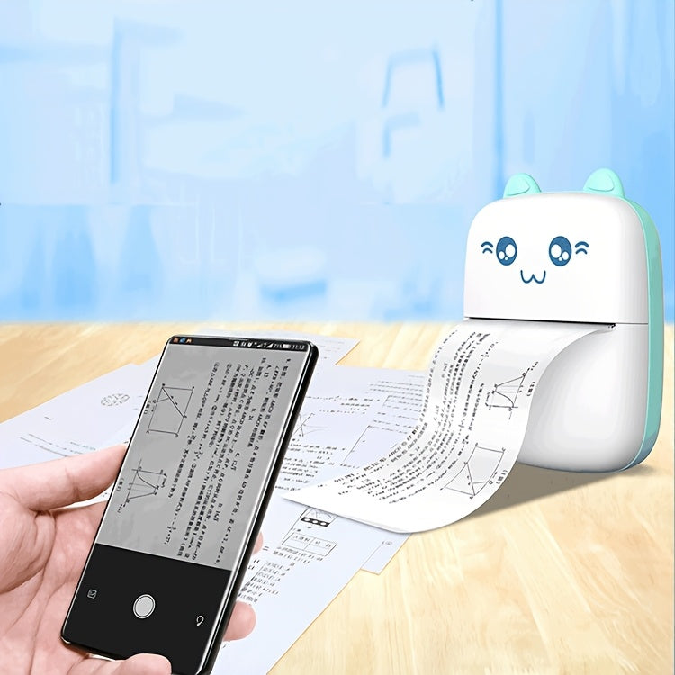 Portable Wireless Mini Thermal Printer with 10 roll paper kit/1 roll paper kit, USB Rechargeable, Photo& Label Printing, Ideal for Travel& Home Use, Photo Printing| Wireless Connectivity