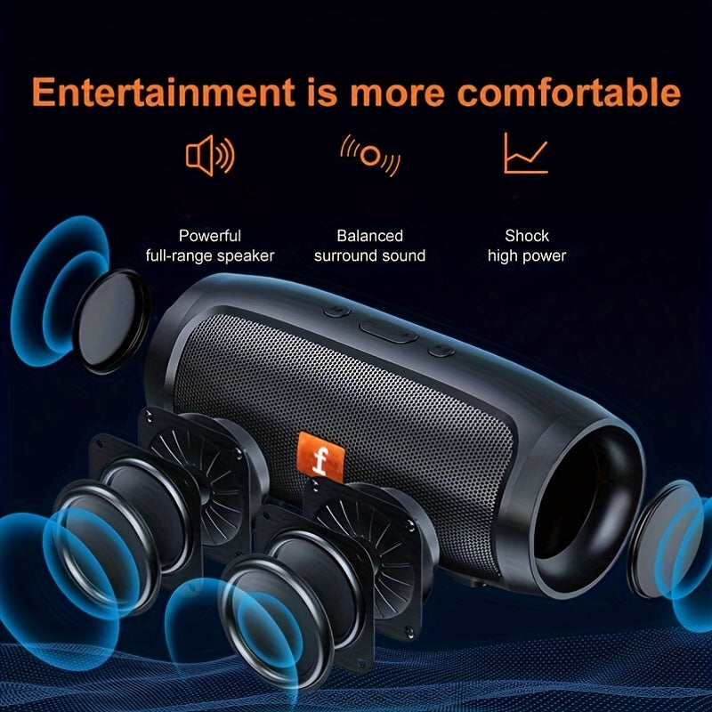 XMEBXPK Portable Wireless Subwoofer Speaker with 4 Drivers, Rechargeable Battery, Hi-Res Audio & Bass Boost, Compact Outdoor Stereo Sound System for Music, Movies, Gaming, Portable Wireless Speakers, Movie Audio Enhancement,