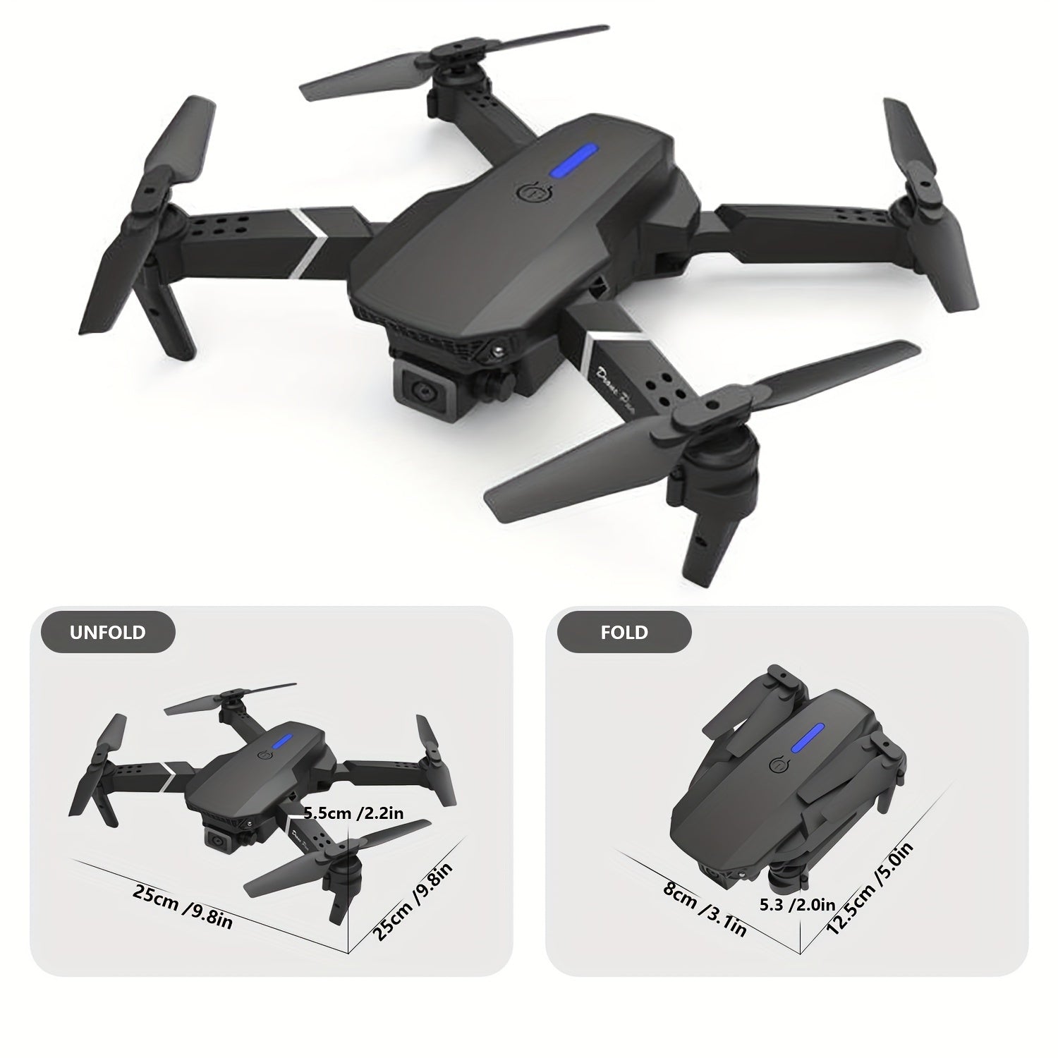 E88 Dual Camera Drone with Wi-Fi and Remote Control, Black and White, Four-Axis Aerial Photography Toy for Beginners - Ideal Gift for Halloween, Christmas, New Year, Best for Christmas, Perfect for Thanksgiving, Best Drone