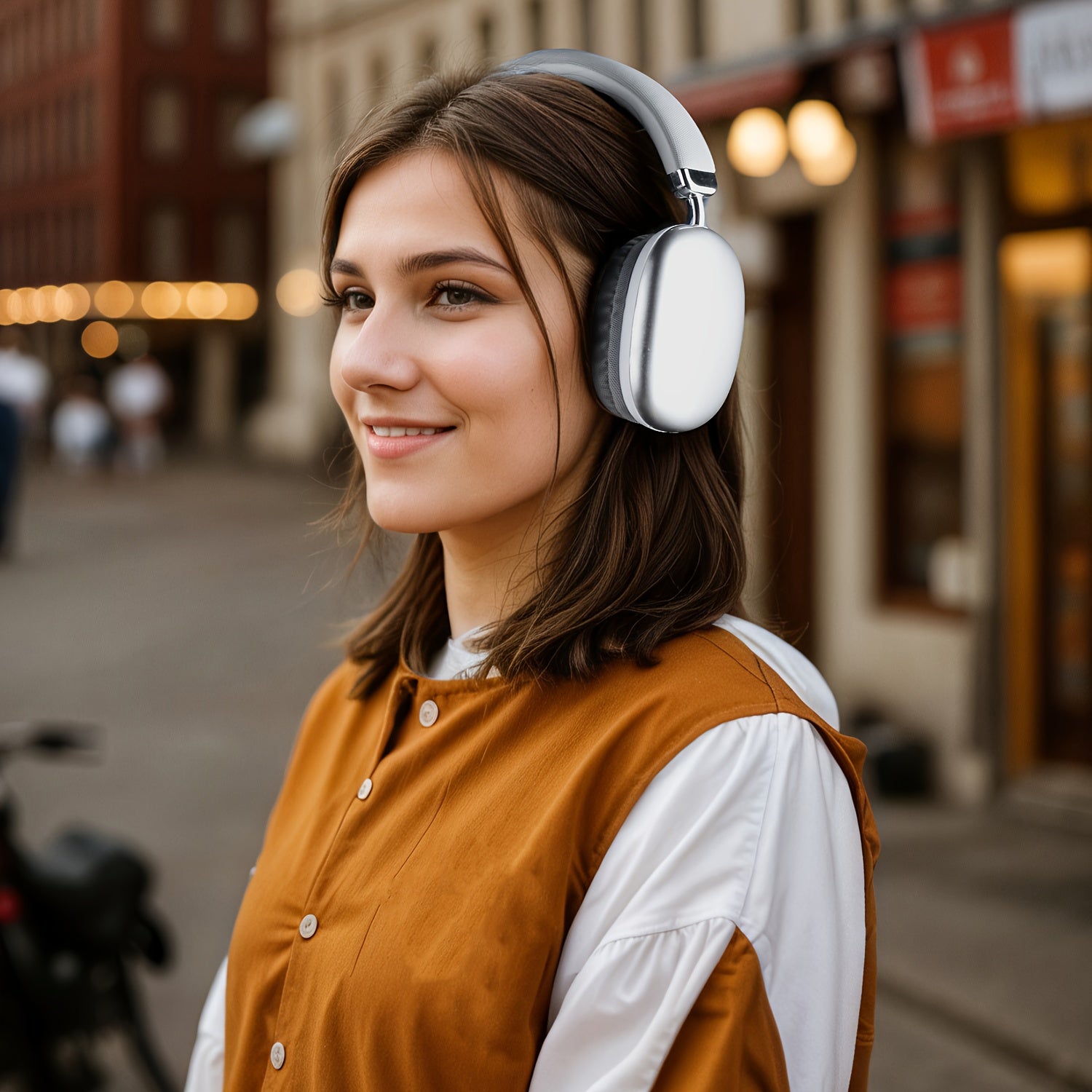 Stylish Black and Silvery Over-Ear Wireless Headphones, Metallic Finish, Comfortable Ear Cushions, Foldable & Portable, Wireless 5.3, Long Battery Life Stereo Sound, Deep Bass, Dual Mode for Music & Gaming, Perfect for Sports