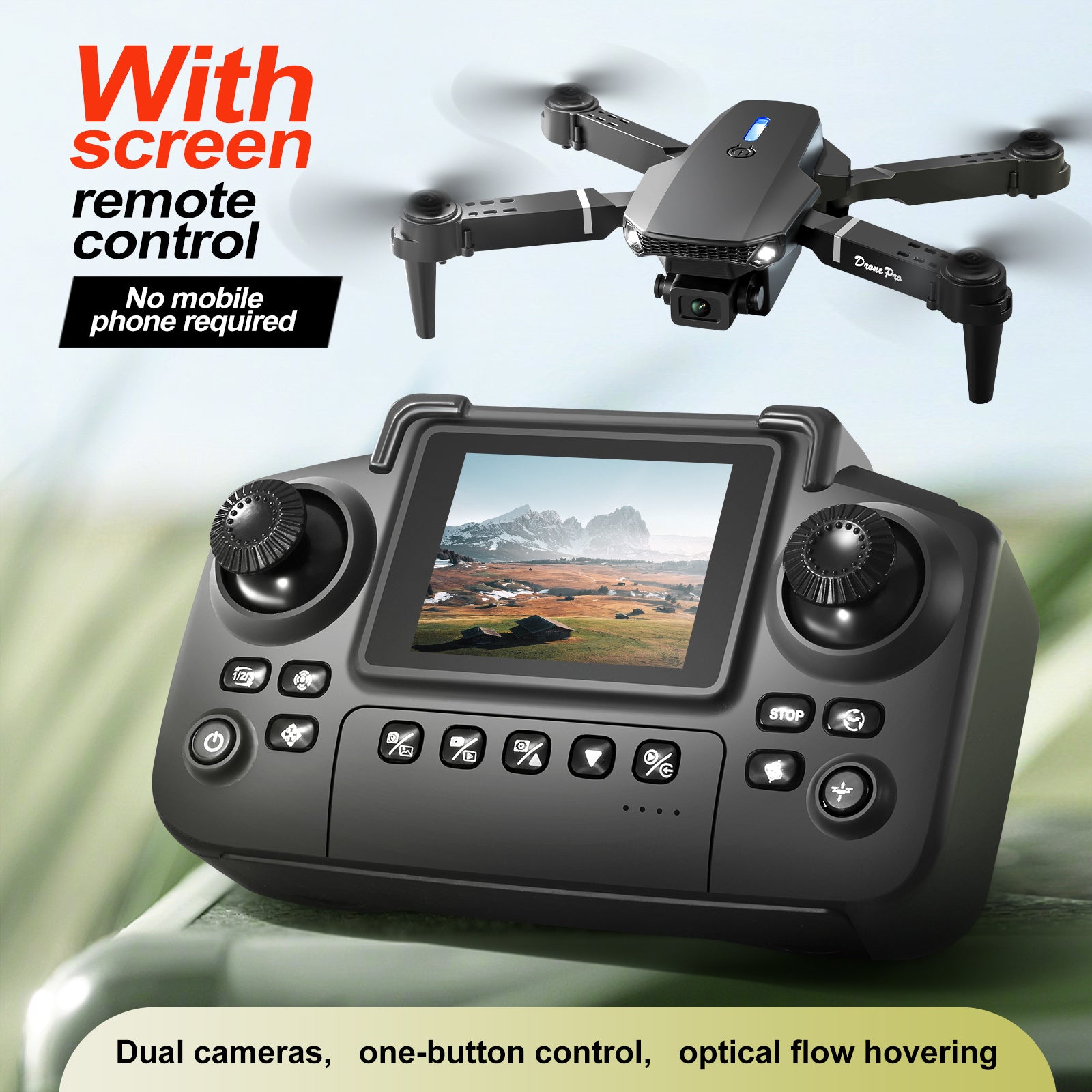 2025 Best-Selling Smart Screen Drone | High-Definition Remote Controller | Ultra HD Dual Cameras + WiFi Real-Time Transmission | One-Tap Intelligent Takeoff/Auto Return | Brushless Motor & Optical Flow Positioning | Professio