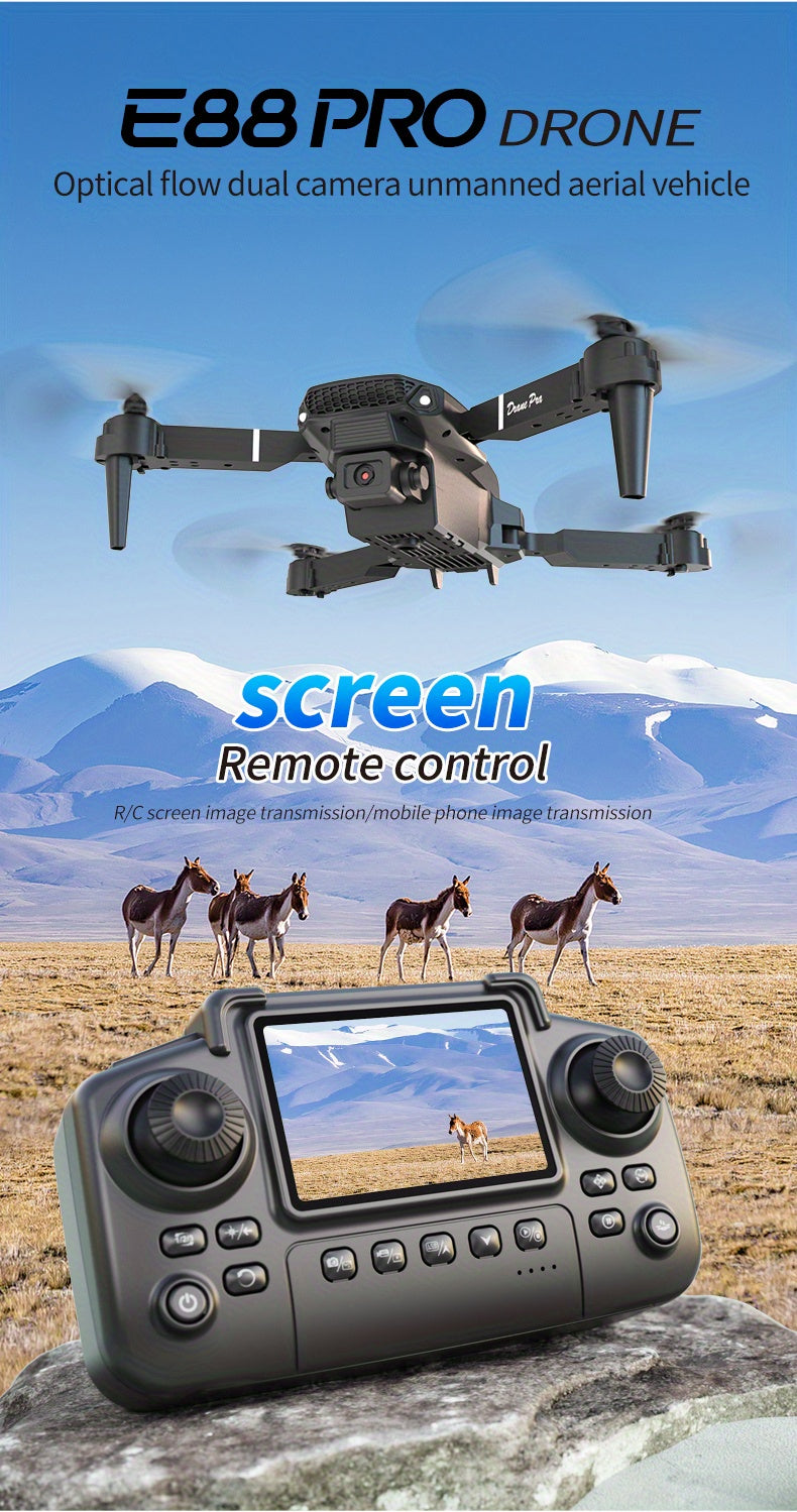 2025 Best-Selling Smart Screen Drone | High-Definition Remote Controller | Ultra HD Dual Cameras + WiFi Real-Time Transmission | One-Tap Intelligent Takeoff/Auto Return | Brushless Motor & Optical Flow Positioning | Professio