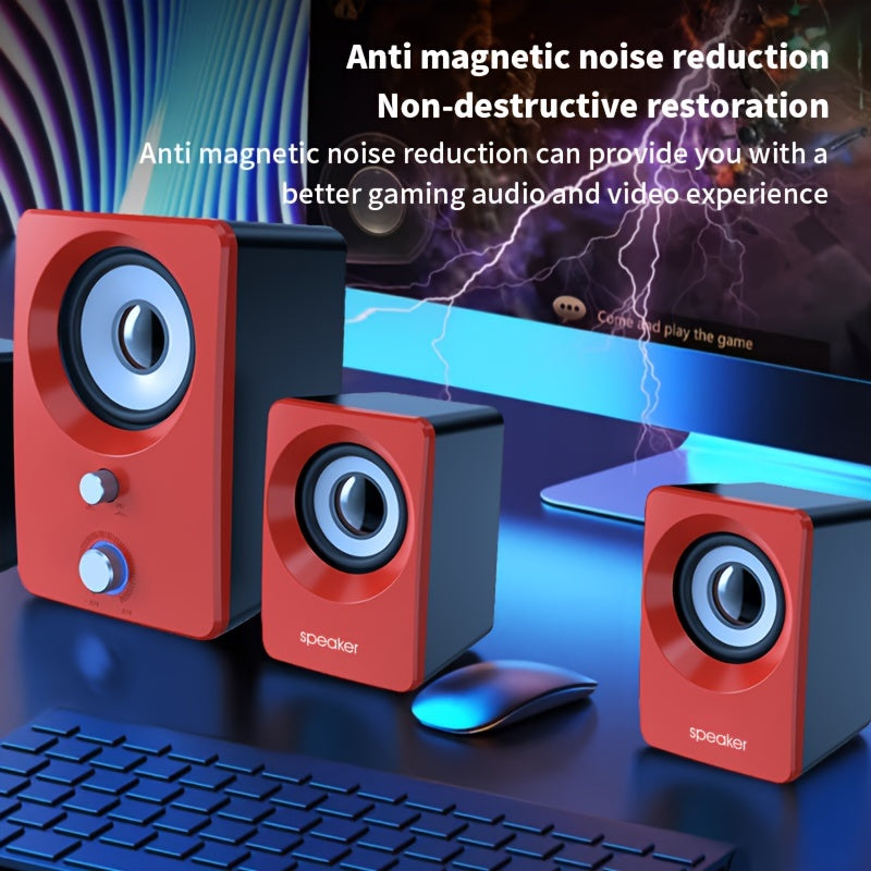 Versatile 2.1 Stereo Speakers with USB Power - Wireless & Wired Connectivity, Ideal for Laptops & PCs - Perfect for Music, Movies, Gaming | Black