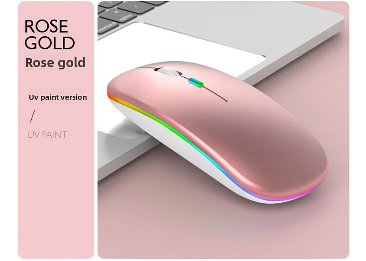 Wireless Wireless Dual-Mode Illuminated + Type-C Charging 2.4G Mouse, Rechargeable Silent Laptop & Desktop All-in-One Smart TV Tablet Compatible for MacBook, Adaptable To Multiple Scenarios Including Work And Gaming