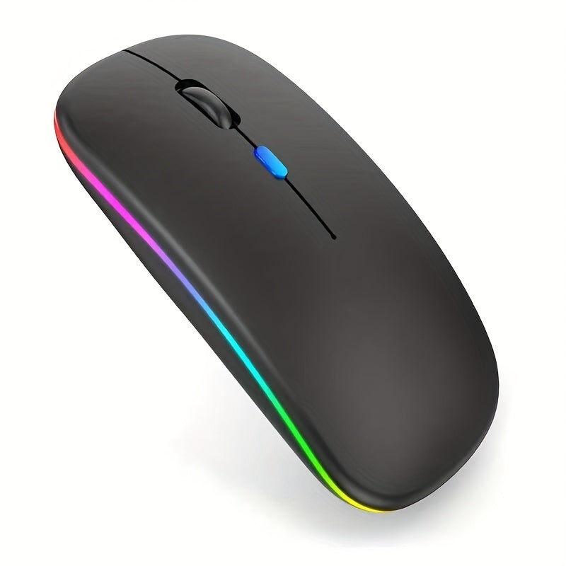Wireless Wireless Dual-Mode Illuminated + Type-C Charging 2.4G Mouse, Rechargeable Silent Laptop & Desktop All-in-One Smart TV Tablet Compatible for MacBook, Adaptable To Multiple Scenarios Including Work And Gaming