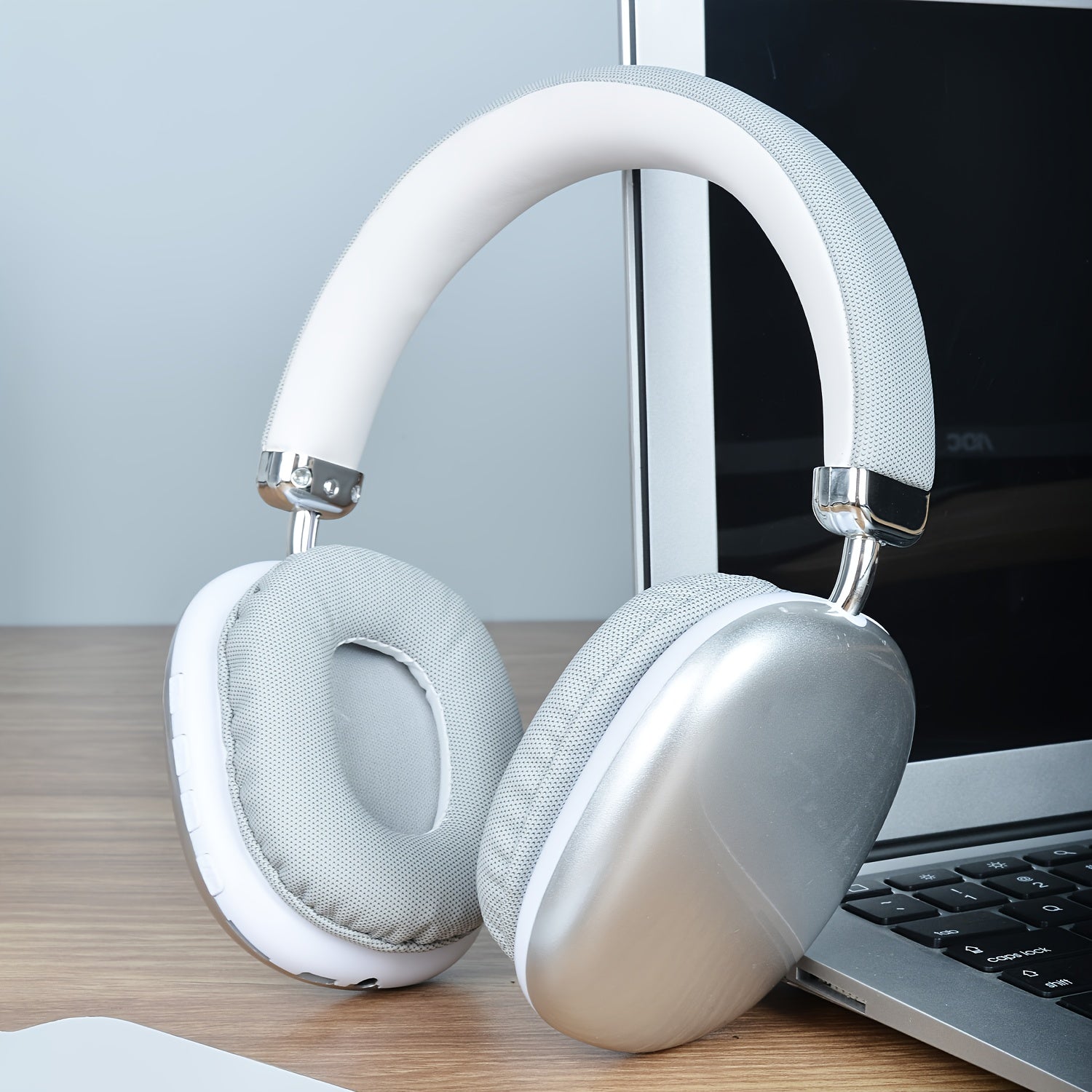 Stylish Black and Silvery Over-Ear Wireless Headphones, Metallic Finish, Comfortable Ear Cushions, Foldable & Portable, Wireless 5.3, Long Battery Life Stereo Sound, Deep Bass, Dual Mode for Music & Gaming, Perfect for Sports