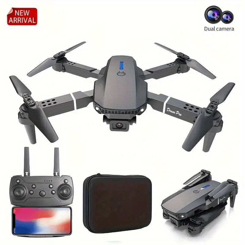 E88 Dual Camera Drone with Wi-Fi and Remote Control, Black and White, Four-Axis Aerial Photography Toy for Beginners - Ideal Gift for Halloween, Christmas, New Year, Best for Christmas, Perfect for Thanksgiving, Best Drone
