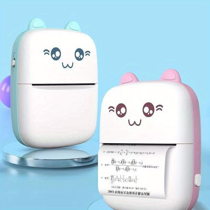 Portable Wireless Mini Thermal Printer with 10 roll paper kit/1 roll paper kit, USB Rechargeable, Photo& Label Printing, Ideal for Travel& Home Use, Photo Printing| Wireless Connectivity
