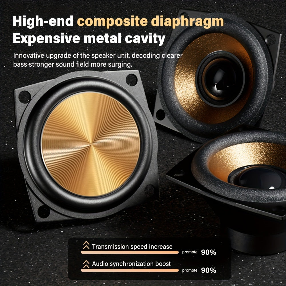 5.0 Channel Wireless Speaker System with Subwoofer - Wireless Smart Soundbar, / Home Theater Stereo, Compatible with TV/PC/Smartphone/Tablet - Ideal for Parties, Gaming, Movies - Elegant Wood Grain Finish - Portable Design wi