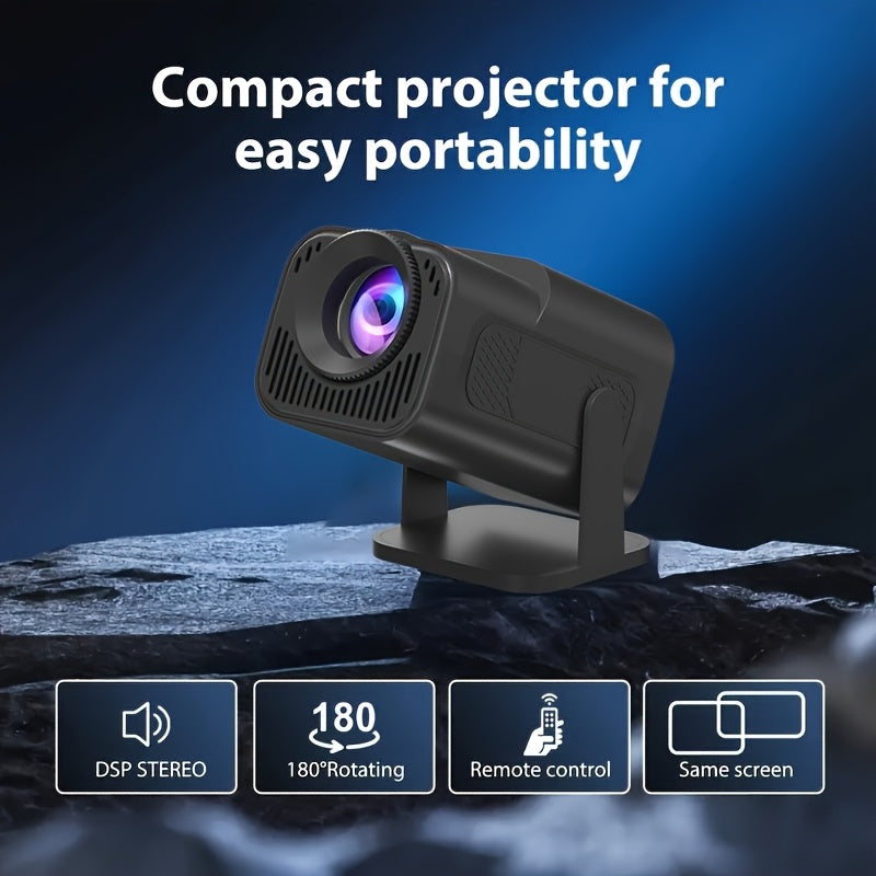 Ultra HD 3D Smart Projector with WiFi, 180° Flexible Viewing, 16:9 Aspect Ratio, 50ANSI Brightness, 1080P Full HD, 110-240V Power, Remote Control, Compact Design for Home Theater, Movies, Teaching & Conferences, Home Theater