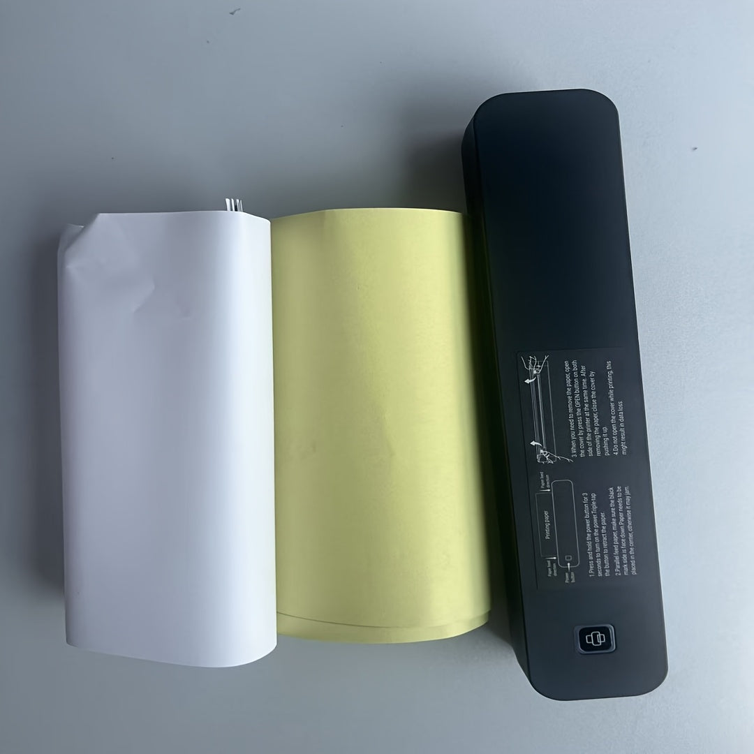 Portable Thermal Printer Inkless Printing Tattoo Paper Printing Suitable for Daily Office Documents Printing School Outing Travel Business Wireless Link Compatible with Mobile Phones Laptops Computers 5 Sheets A4 Portable Pap