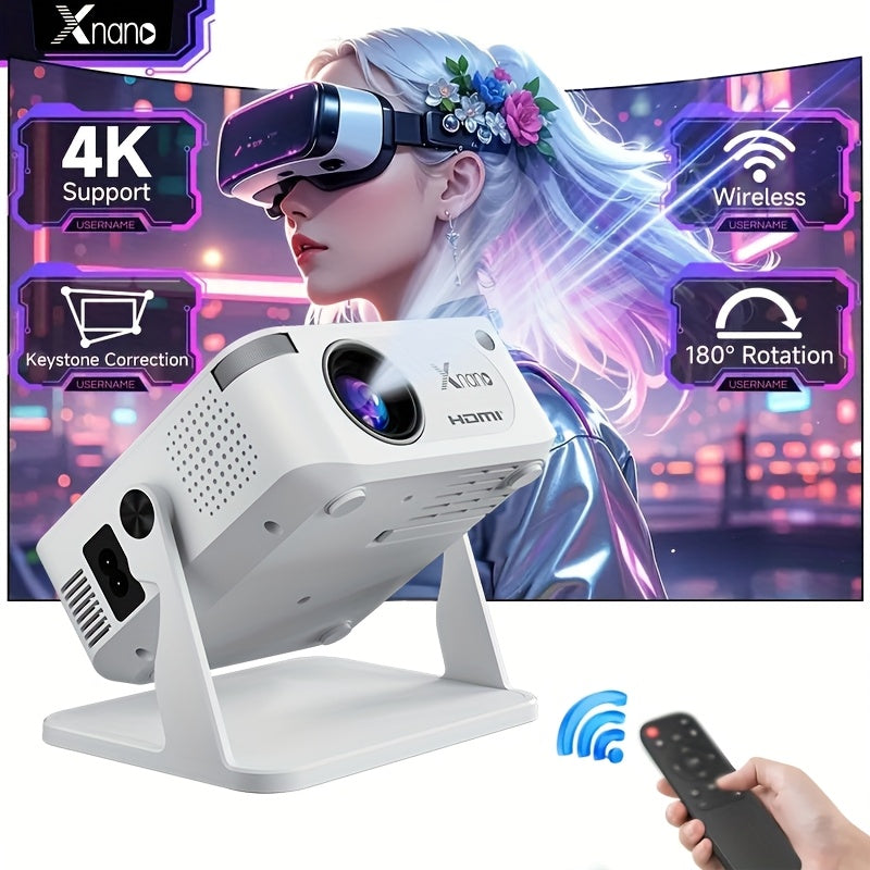 Mini smart projector, Android 11 Projector with Native 720P,Support 4K Decoding, 130ANSI Brightness, Dual WiFi 6 & Wireless 5, 0, Portable Cinema Projector for Home Theater, Gaming, and Presentations, Gaming Projector,Office
