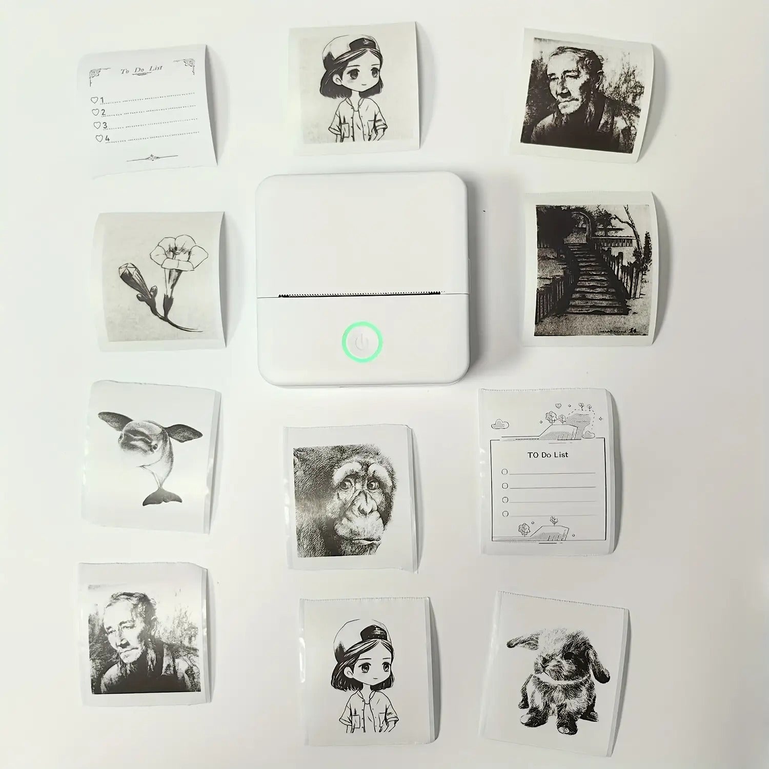 Portable Thermal Wireless Printer with 5 Rolls of Paper & 5 Stickers - USB Rechargeable, Compact Design for Office, Home, and Travel Use, Mini Printer For Small Busines, Mini Printer For Small Shop, Portable Printer, Label Pr