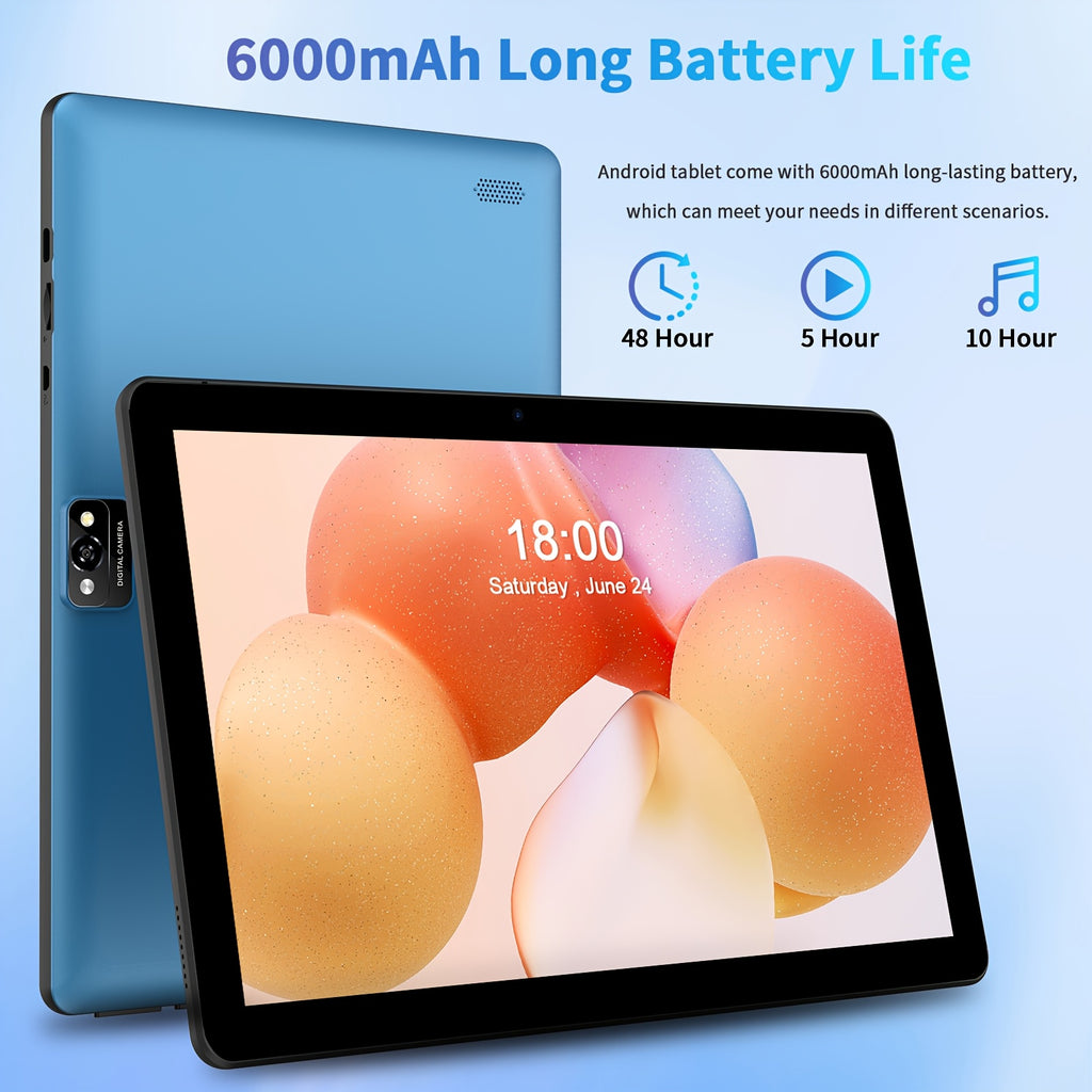 ROENLLCE 10.1" Tablet with Android 13 OS, Keyboard, Mouse, Case, Stylus, 7GB RAM + 64GB ROM, Dual 2MP Front & 8MP Rear Cameras, 1280x800 IPS HD Display, 2-in-1 Laptop Mode, Tablet, Pad