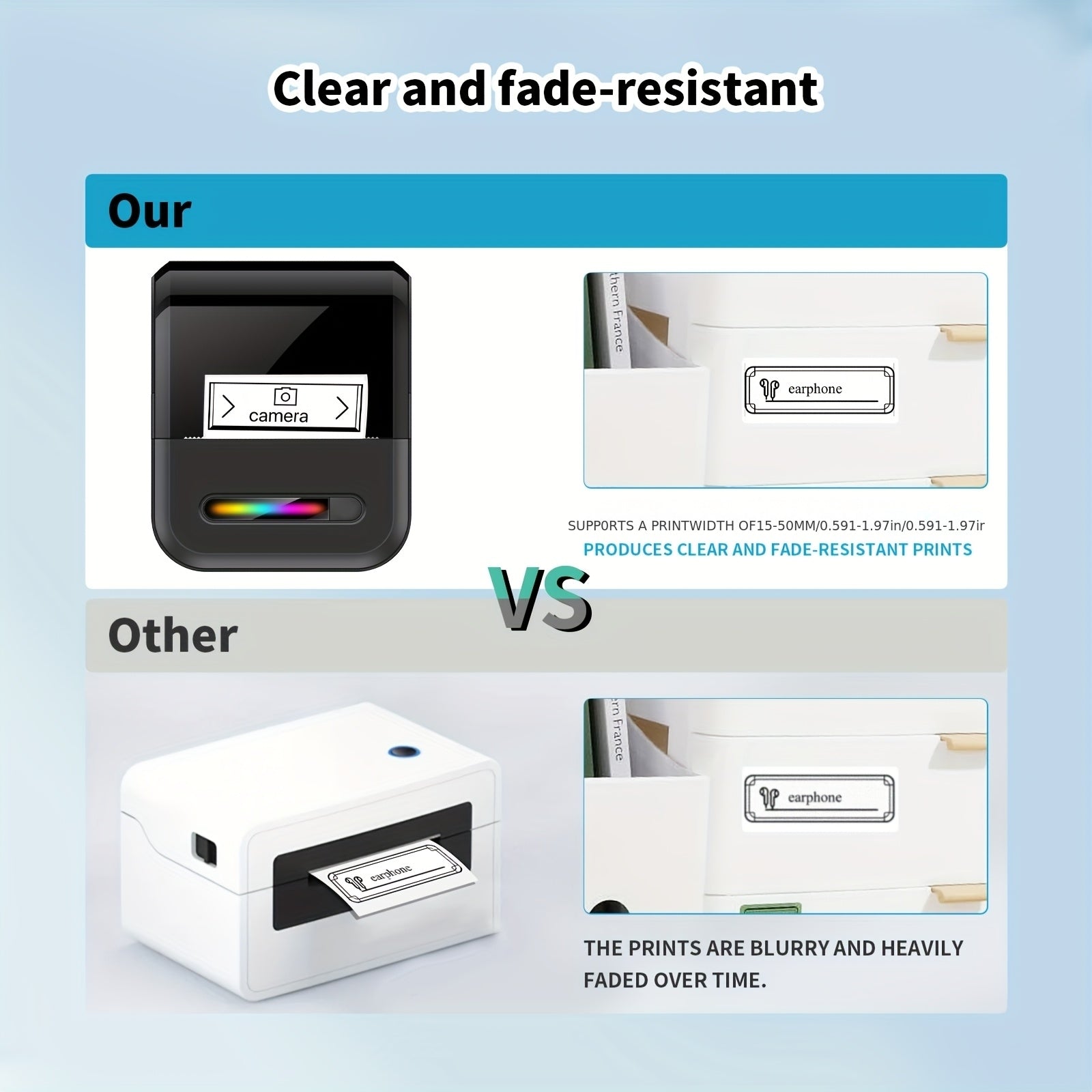 lefuxin Portable Wireless Thermal Printer - USB- Wireless Label Printer with / Compatible App, Instant Receipts & Barcode/Name Tags for Small Business, Home, Office - Compact Monochrome Printer (Smartphone-Pairable, USB, Ther