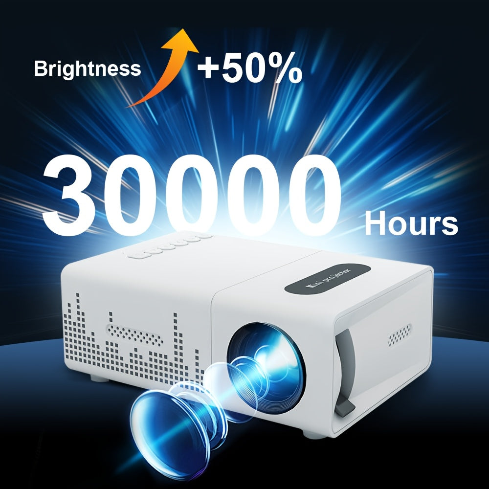 Mini Portable Projector, Movie Projector, Smart Projector, Ideal for Smartphones/Tablets/Laptops/TVs/USBs - Includes Remote Control, Suitable for Home Theater