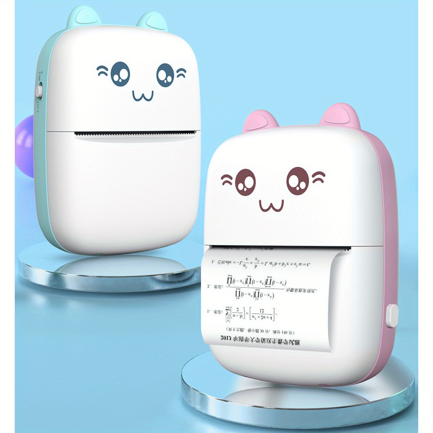 Portable Wireless Mini Thermal Printer with 10 roll paper kit/1 roll paper kit, USB Rechargeable, Photo& Label Printing, Ideal for Travel& Home Use, Photo Printing| Wireless Connectivity