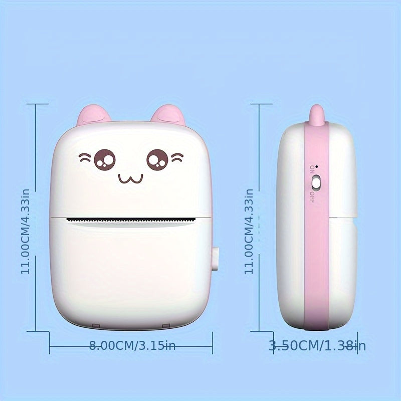 Portable Wireless Mini Thermal Printer with 10 roll paper kit/1 roll paper kit, USB Rechargeable, Photo& Label Printing, Ideal for Travel& Home Use, Photo Printing| Wireless Connectivity