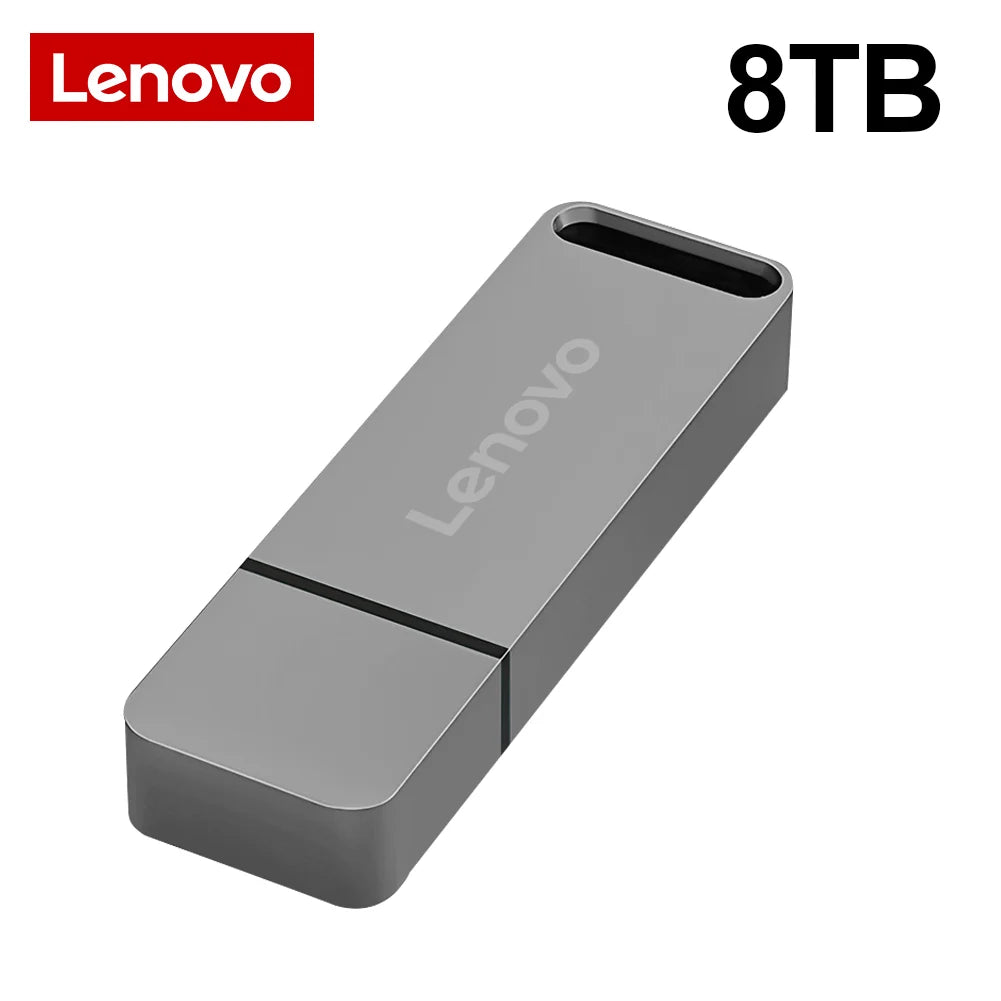 Lenovo 64TB U Disk Fortified 2TB 16TB USB3.0 Flash Drive Biometric 4TB 8TB Metal Pendrive Military Encryption