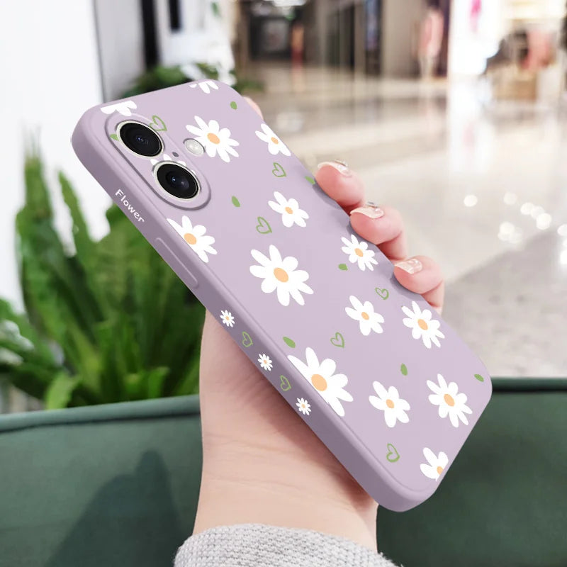Tender Daisy Phone Case For iPhone 17 17 Air 16 15 14 13 12 11 X XR XS Plus Pro Max Mini Silicone Cover