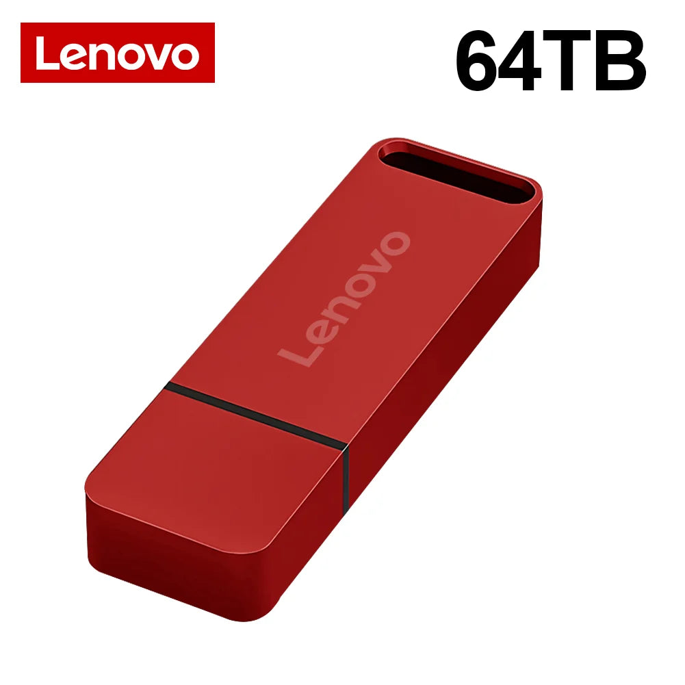 Lenovo 64TB U Disk Fortified 2TB 16TB USB3.0 Flash Drive Biometric 4TB 8TB Metal Pendrive Military Encryption