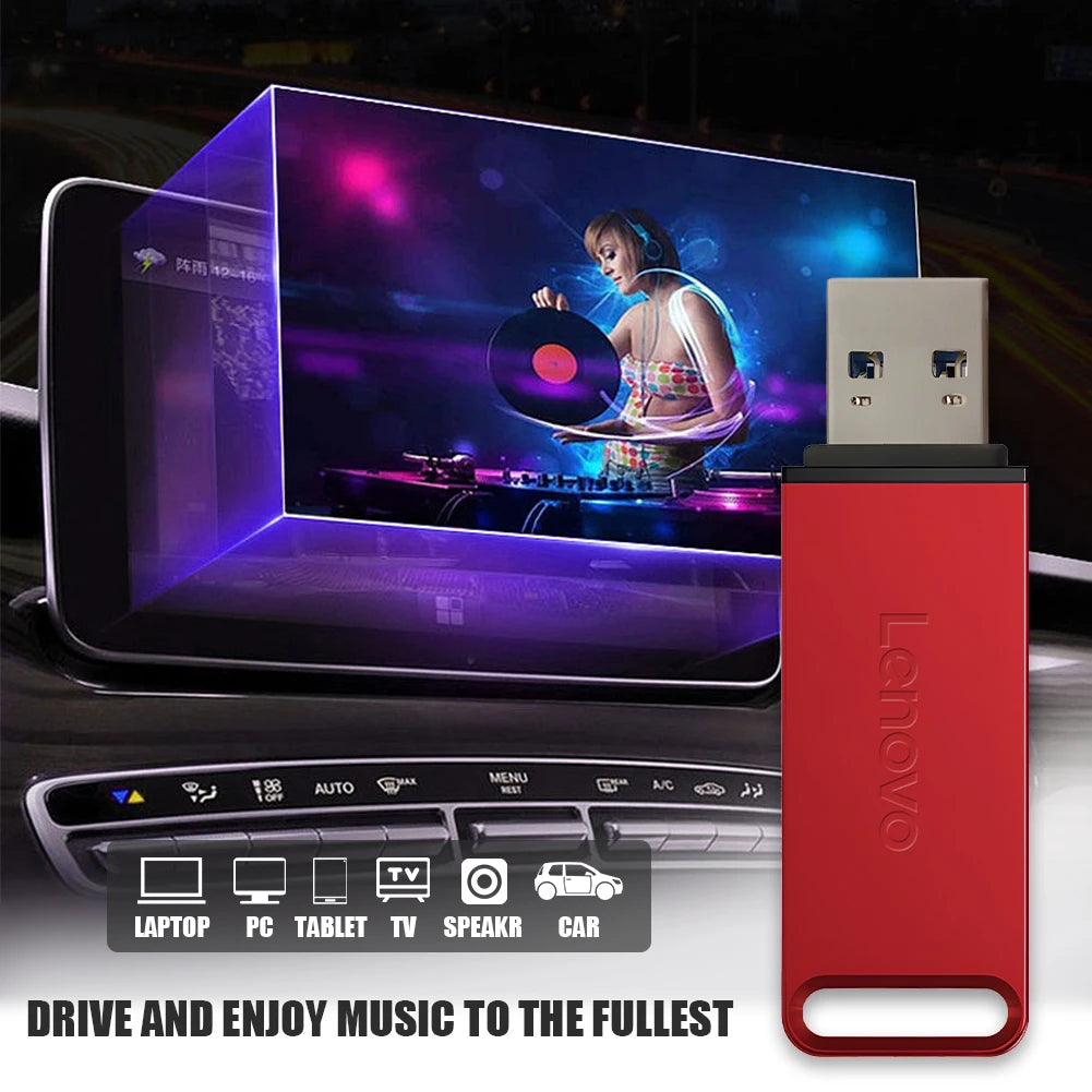 Lenovo 64TB U Disk Fortified 2TB 16TB USB3.0 Flash Drive Biometric 4TB 8TB Metal Pendrive Military Encryption
