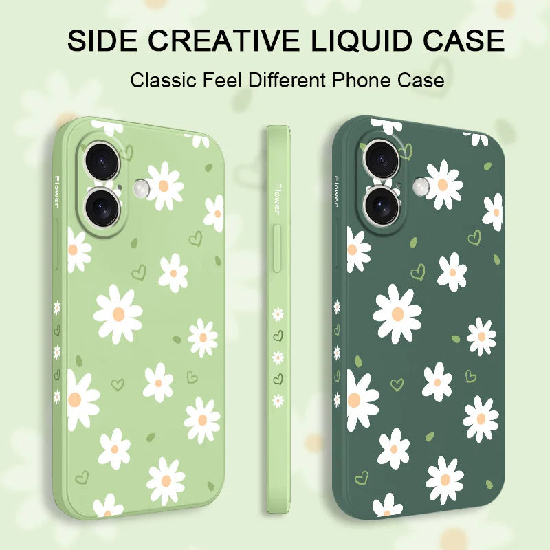 Tender Daisy Phone Case For iPhone 17 17 Air 16 15 14 13 12 11 X XR XS Plus Pro Max Mini Silicone Cover