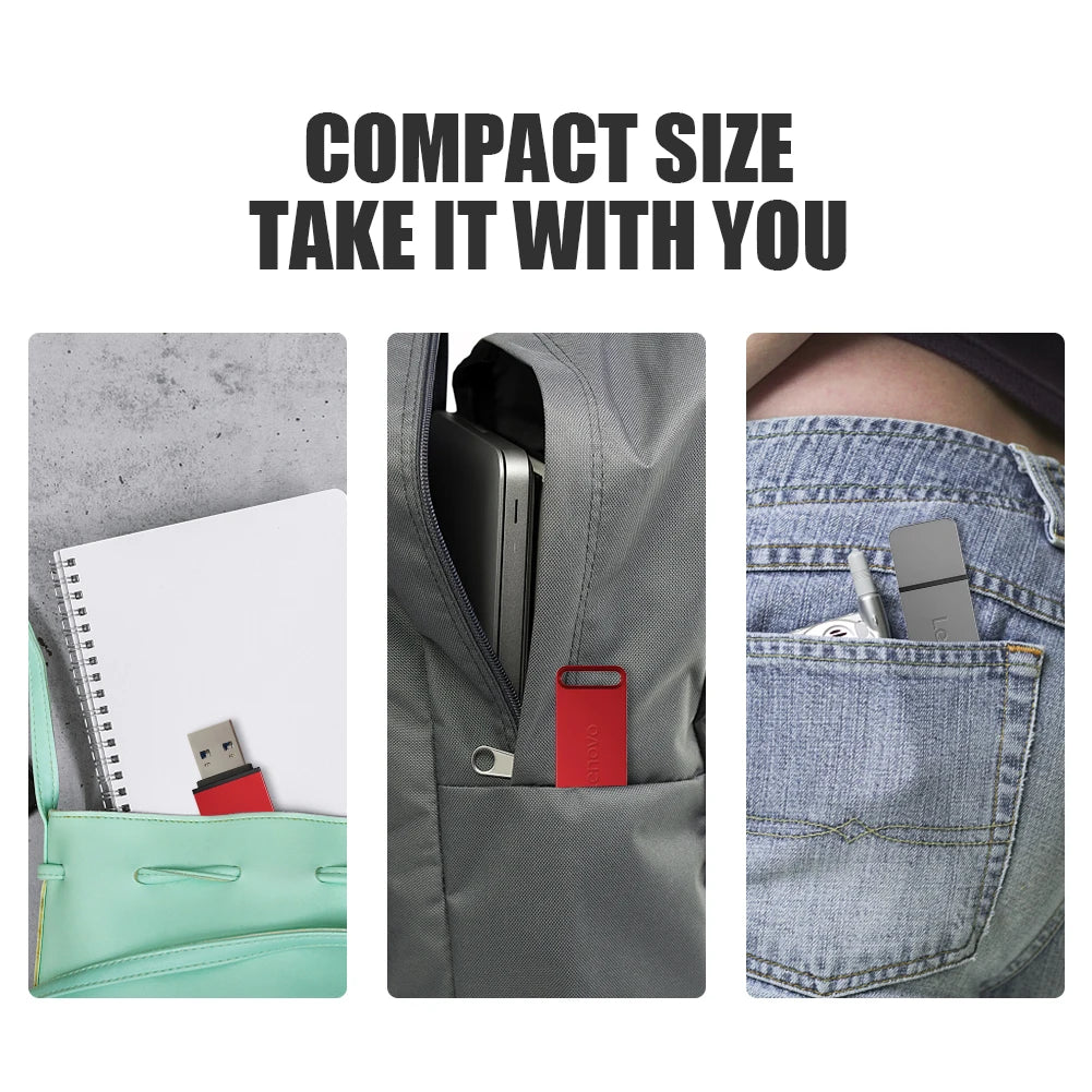 Lenovo 64TB U Disk Fortified 2TB 16TB USB3.0 Flash Drive Biometric 4TB 8TB Metal Pendrive Military Encryption