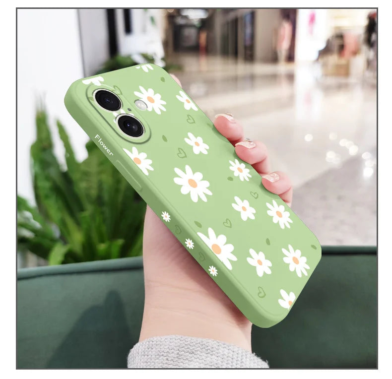 Tender Daisy Phone Case For iPhone 17 17 Air 16 15 14 13 12 11 X XR XS Plus Pro Max Mini Silicone Cover