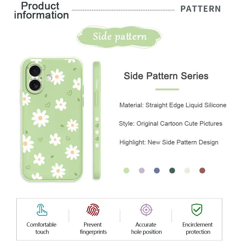 Tender Daisy Phone Case For iPhone 17 17 Air 16 15 14 13 12 11 X XR XS Plus Pro Max Mini Silicone Cover