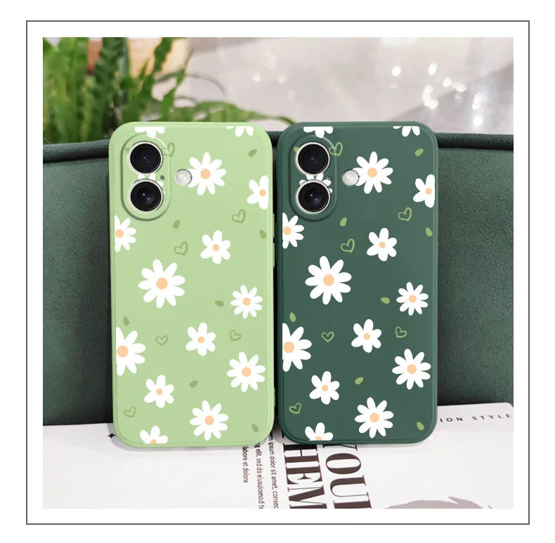 Tender Daisy Phone Case For iPhone 17 17 Air 16 15 14 13 12 11 X XR XS Plus Pro Max Mini Silicone Cover