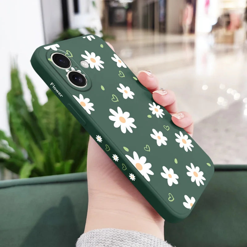 Tender Daisy Phone Case For iPhone 17 17 Air 16 15 14 13 12 11 X XR XS Plus Pro Max Mini Silicone Cover