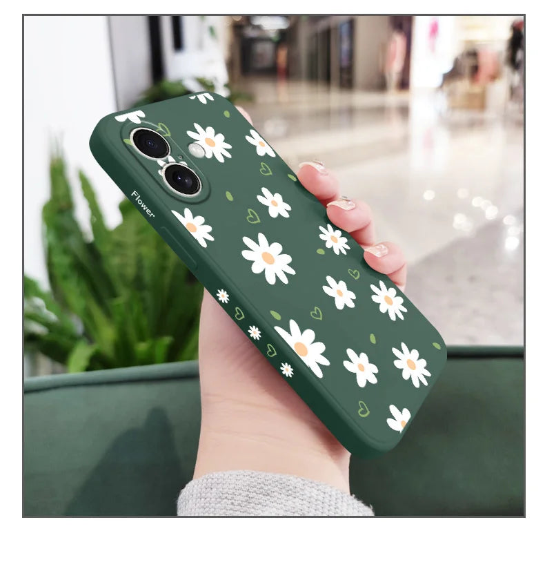 Tender Daisy Phone Case For iPhone 17 17 Air 16 15 14 13 12 11 X XR XS Plus Pro Max Mini Silicone Cover